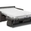 Vente-unique Slaapbank Met Matras-Vierzits Express-Bedbank Van Kunstleer Calife - Grijs - Slaapafmeting 160 Cm