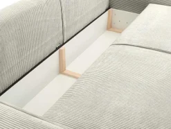 Vente-unique Zitbank-Vierzits Slaapbank Amelia Van Pascal Morabito - Ribfluweel - Beige