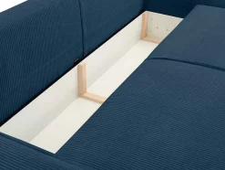 Vente-unique Vierzitsbank-Vierzits Slaapbank Amelia Van Pascal Morabito - Ribfluweel - Blauw