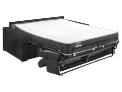 Vente-unique 2En 3-Zitsbank-Vierzits Slaapbank Van Stof Vizir - Grijs - Slaapafm. 160 Cm - Matras 22 Cm Van Met Vormgeheugen