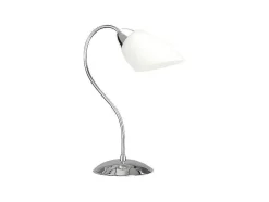 EPIKASA Lamp-Viletta Tafellamp, Chroom, Wit, 22X22X44 Cm,