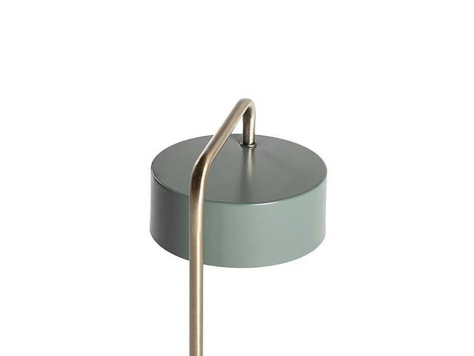 OZAIA Lamp-Vintage Staande Lamp Otilie - Metaal - 24 X 16 X 40 Cm - Olijfgroen En Goudkleurig