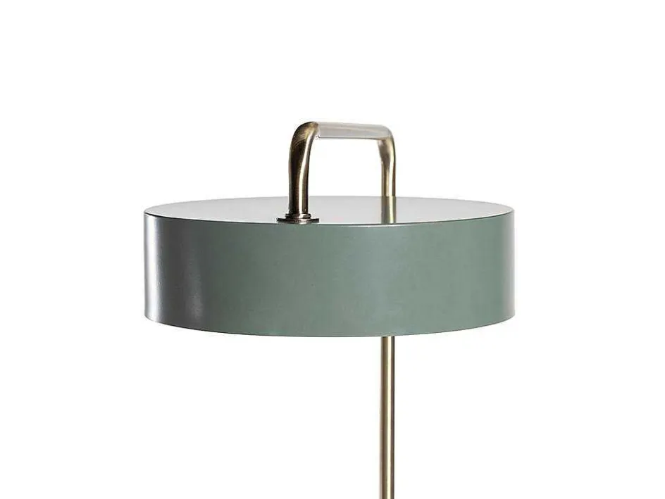 OZAIA Lamp-Vintage Staande Lamp Otilie - Metaal - 24 X 16 X 40 Cm - Olijfgroen En Goudkleurig