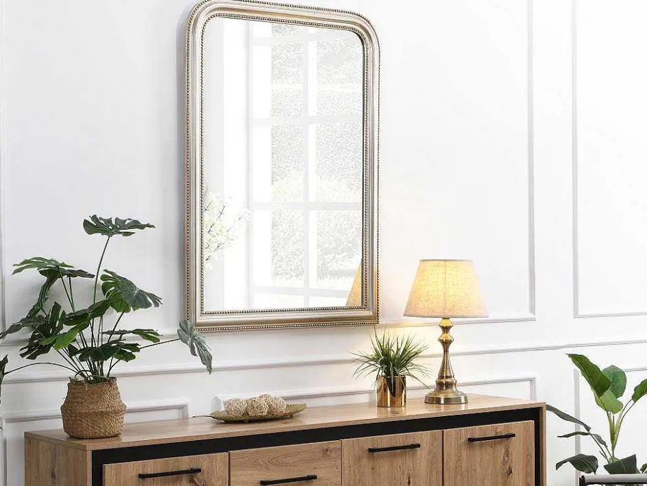 OZAIA Spiegel-Vintage Stijl Spiegel In Paulowniahout - B. 80 X H. 110 Cm - Champagne - Heloise