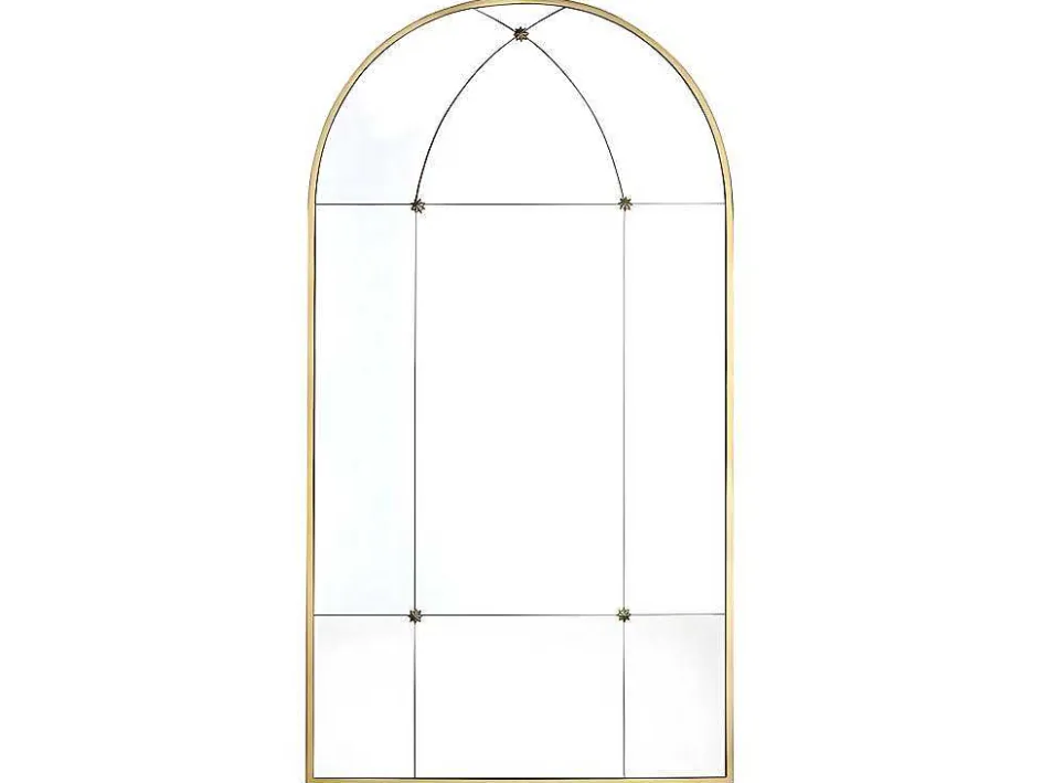 OZAIA Spiegel-Vintage-Spiegel Van Metaal Palmyre - B80 X H150 Cm - Verouderd Goudkleurig
