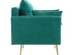 ModernLuxe Fauteuil Stof Fluweel / Suedine-Vipi Fauteuil In Fluwelen Stof Met Opbergruimte En Kussen - Poten Van Goudkleurig Metaal - Groen