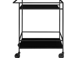 House Nordic Keukenmeubel-Vita Barwagen Op Wielen Met 2 Schappen, Zwart.