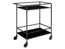 House Nordic Keukenmeubel-Vita Barwagen Op Wielen Met 2 Schappen, Zwart.