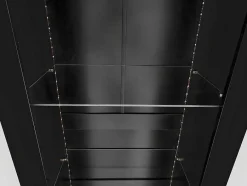ModernLuxe Buffetkast-Vitrine L 166Cm Met Led - 3 Glazen Planken - Zwart