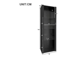 ModernLuxe Buffetkast-Vitrine L 166Cm Met Led - 3 Glazen Planken - Zwart
