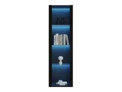 ModernLuxe Buffetkast-Vitrine L 166Cm Met Led - 3 Glazen Planken - Zwart