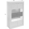 Vente-unique Boekenkast & Vitrine-Vitrinekast Comete - Met Led-Verlichting - Vier Deuren - Wit Gelakt