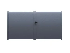 EXPERTLAND Hekjes & Poorten-Vleugelpoort - Vol Aluminium - L350 X H180 Cm - Antraciet - Zerano
