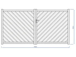 EXPERTLAND Hekjes & Poorten-Vleugelpoort - Vol Aluminium - L350 X H180 Cm - Antraciet - Zerano