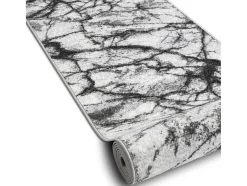 RugsX Gangtapijt-Vloerbekleding Bcf Morad Marmur Marmer Grijs 80 Cm 80X360 Cm