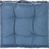 OZAIA Aanbiedingen: Woonaccessoires-Vloerkussen Van Katoen - 45 X 45 Cm - Blauw - Honduras
