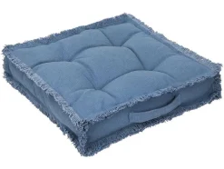 OZAIA Aanbiedingen: Woonaccessoires-Vloerkussen Van Katoen - 45 X 45 Cm - Blauw - Honduras