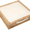 OZAIA Huistextiel-Vloerkussen Van Katoen En Jute - 45 X 45 Cm - Wit En Naturel - Peruvia