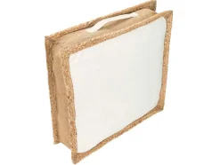 OZAIA Huistextiel-Vloerkussen Van Katoen En Jute - 45 X 45 Cm - Wit En Naturel - Peruvia