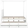 ModernLuxe Bed Met Slaaplade-Volwassen Bed 140X200Cm - Hemelbed Met Onderschuifbed En 3 Lades - Wit