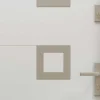 Vente-unique Voordeur-Voordeur In Massief Staal Met Accenten In Inox H207 X B100 Cm Wit Links Binnendraaiend Tifana