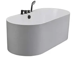 Shower & Design Vrijstaand Bad-Vrijstaand Bad Met Kraan Stepona - 195 L - 150 X 75 X 58 Cm - Wit
