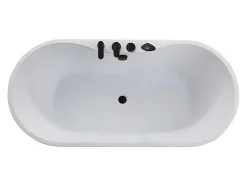 Shower & Design Vrijstaand Bad-Vrijstaand Bad Met Kraan Stepona - 195 L - 150 X 75 X 58 Cm - Wit