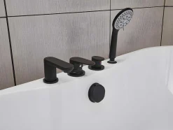 Shower & Design Vrijstaand Bad-Vrijstaand Bad Met Kraan Stepona - 195 L - 150 X 75 X 58 Cm - Wit