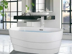 Shower & Design Vrijstaand Bad-Vrijstaand Designbad - 200 L - 150 X 72 X 58 Cm - Wit - Dominika