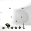 ELITESHOPPING Massagebad-Vrijstaand Wit Ovaal Whirlpoolbad 185 X 95 Cm 10 Jets Perlie