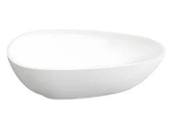 Shower & Design Vrijstaand Bad-Vrijstaande Assymetrische Badkuip In Solid Surface - 268L - 172 X 83 X 53 Cm - Wit - Fenice