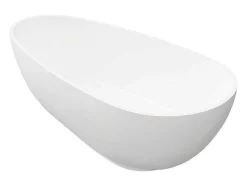Shower & Design Vrijstaand Bad-Vrijstaande Assymetrische Badkuip In Solid Surface - 268L - 172 X 83 X 53 Cm - Wit - Fenice