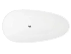 Shower & Design Vrijstaand Bad-Vrijstaande Assymetrische Badkuip In Solid Surface - 268L - 172 X 83 X 53 Cm - Wit - Fenice