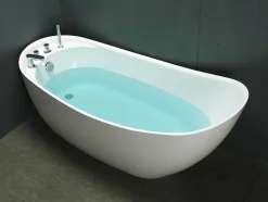 Shower & Design Vrijstaand Bad-Vrijstaande Badkuip Natalia - Eenpersoons - 170X75X73Cm - 282L - Wit