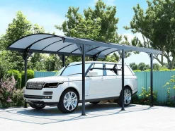 EXPERTLAND Carport-Vrijstaande Carport Van Aluminium Genaro - Grijs - 15,3 M
