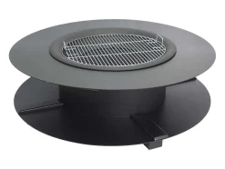 Vente-unique Klein Huishoudelijk Apparaat-Vuurkorf-Plancha/Grill Met Bergruimte Voor Hout - L120 X B120,5 X H40 Cm - Barcena