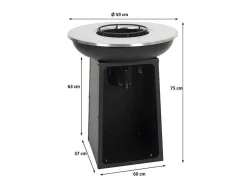 Vente-unique Buitenkeuken-Vuurschaal Met Grillplaat Mcw-K97, O59Cm Zwart