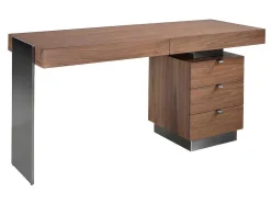 Angel Cerda Bureaumeubel-Walnoot En Stalen Bureau 3237