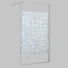 Shower & Design Douchewand-Wand Voor Inloopdouche Laura Van Gezeefdrukt Glas - 120X190 Cm