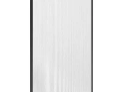 Shower & Design Douchewand-Wand Voor Inloopdouche Met Structuurglas - 120 X 200 Cm, Mat Zwart - Virana