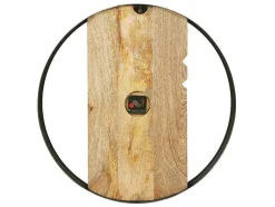 OZAIA Wandklok-Wandklok In Twee Materialen - D61 Cm - Hout En Metaal - Licht Hout En Zwart - Galou