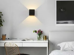 OZAIA Wandlamp-Wandlamp Met Ledverlichting Van Aluminium - D10 Cm X H10 - Zwart - Paisley