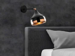 OZAIA Wandlamp-Wandlamp Van Metaal Met Verstelbare Kap Yildo - D17 X H28 Cm - Zwart En Koperkleurig