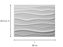 Vente-unique Wandpaneel-Wandpaneel 3D Sandle Om Te Verven - Set Van 6 Stuks, 3M