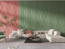 Vente-unique Wandpaneel-Wandpaneel 3D Sandle Om Te Verven - Set Van 6 Stuks, 3M