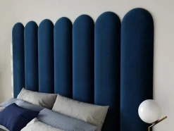 PASCAL MORABITO Hoofdeinde En Brugkast-Wandpaneel Voor Hoofdeinde Japi - 210 Cm - Fluweel - Blauw - Van