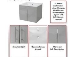 Vente-unique Wastafelmeubel-Wastafel + Wastafelmeubel Mcw-D16, Wit