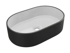 Shower & Design Wastafel-Wastafel Iwa - Tweekleurig Zwart En Binnenkant Wit