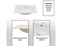 Vente-unique Wastafel-Wastafel Mcw-D16, 61Cm 30Mm Rand