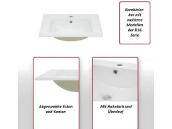 Vente-unique Wastafel-Wastafel Mcw-D16, 61Cm 30Mm Rand